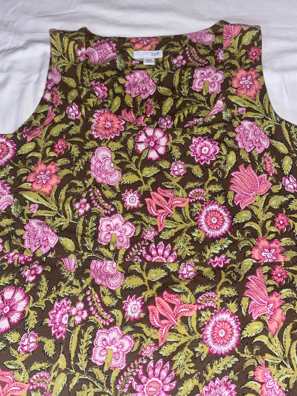 J. Jill Brown Floral Top with Pink and Yellow Accents - Picture 3 of 7